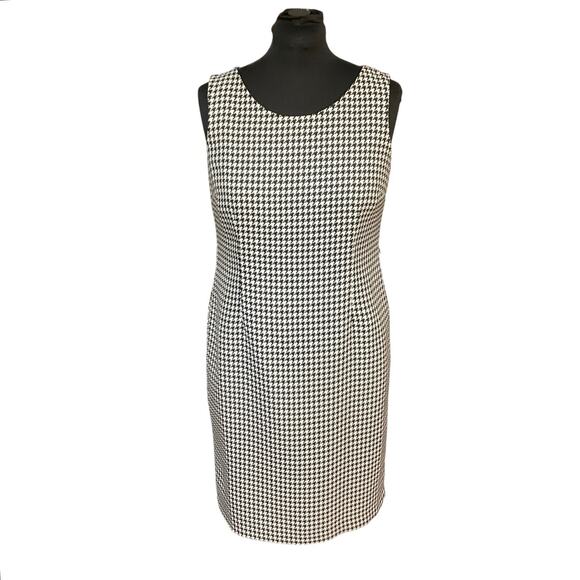 Kasper Black and White Houndstooth Print Sleeveless Suit Jacket Size 12 - Picture 1 of 8